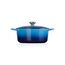 Le Creuset Signature Gusseisen-Bräter mit Deckel, Ø 26 cm, Rund, Für alle Herdarten und Induktion geeignet, Volumen: 5,3 l, 5,135 kg, Azure, 21177262202430