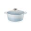 Le Creuset Signature Gusseisen-Bräter mit Deckel, Ø 24 cm, Rund, Für alle Herdarten und Induktion geeignet, Volumen: 4,2 l, 4,305 kg, Coastal Blue, 21177244202430