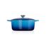 Le Creuset Signature Gusseisen-Bräter mit Deckel, Ø 28 cm, Rund, Für alle Herdarten und Induktion geeignet, Volumen: 6,7 l, 6,125 kg, Azure, 21177282202430