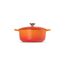 Le Creuset Signature Gusseisen-Bräter mit Deckel, Ø 20 cm, Rund, Für alle Herdarten und Induktion geeignet, Volumen: 2,4 l, 3,092 kg, Ofenrot, 21177200902430