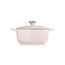 Le Creuset Signature Gusseisen-Bräter mit Deckel, Ø 20 cm, Rund, Für alle Herdarten und Induktion geeignet, Volumen: 2,4 l, 3,092 kg, Shell Pink, 21177207774430, 21177207774430