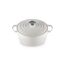 Le Creuset Signature Gusseisen-Bräter mit Deckel, Ø 24 cm, Rund, Für alle Herdarten und Induktion geeignet, Volumen: 4,2 l, 4,305 kg, Meringue, 21177247164430