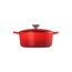 Le Creuset Signature Gusseisen-Bräter mit Deckel, Ø 24 cm, Rund, Für alle Herdarten und Induktion geeignet, Volumen: 4,2 l, 4,305 kg, Kirschrot, 21177240602430