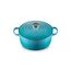Le Creuset Signature Gusseisen-Bräter mit Deckel, Ø 24 cm, Rund, Für alle Herdarten und Induktion geeignet, Volumen: 4,2 l, 4,305 kg, Karibik, 21177241702430