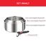 Tefal Ingenio Preference On 4-teiliges Kasserollenset, 16/18/20 cm, Topfset abnehmbarer Griff, Topfset Induktion stapelbar, platzsparend, einfache Handhabung und Reinigung, Edelstahl, L898S3