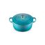 Le Creuset Signature Gusseisen-Bräter mit Deckel, Ø 22 cm, Rund, Für alle Herdarten und Induktion geeignet, Volumen: 3,3 l, 3,932 kg, Karibik, 21177221702430