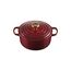 Le Creuset Signature Gusseisen-Bräter mit Deckel, Ø 24 cm, Rund, Für alle Herdarten und Induktion geeignet, Volumen: 4,2 l, 4,305 kg, Garnet, 21177249494441