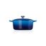 Le Creuset Signature Gusseisen-Bräter mit Deckel, Ø 22 cm, Rund, Für alle Herdarten und Induktion geeignet, Volumen: 3,3 l, 3,932 kg, Azure, 21177222202430