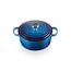 Le Creuset Signature Gusseisen-Bräter mit Deckel, Ø 24 cm, Rund, Für alle Herdarten und Induktion geeignet, Volumen: 4,2 l, 4,305 kg, Azure, 21177242202430