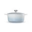 Le Creuset Signature Gusseisen-Bräter mit Deckel, Ø 26 cm, Rund, Für alle Herdarten und Induktion geeignet, Volumen: 5,3 l, 5,135 kg, Coastal Blue, 21177264202430
