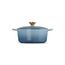 Le Creuset Signature Gusseisen-Bräter mit Deckel, Ø 24 cm, Rund, Für alle Herdarten und Induktion geeignet, Volumen: 4,2 l, 4,305 kg, Chambray, 21177244344441