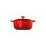Le Creuset Signature Gusseisen-Bräter mit Deckel, Ø 20 cm, Rund, Für alle Herdarten und Induktion geeignet, Volumen: 2,4 l, 3,092 kg, Kirschrot, 21177200602430