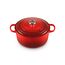 Le Creuset Signature Gusseisen-Bräter mit Deckel, Ø 28 cm, Rund, Für alle Herdarten und Induktion geeignet, Volumen: 6,7 l, 6,125 kg, Kirschrot, 21177280602430