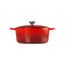 Le Creuset Signature Gusseisen-Bräter mit Deckel, Ø 28 cm, Rund, Für alle Herdarten und Induktion geeignet, Volumen: 6,7 l, 6,125 kg, Kirschrot, 21177280602430