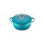 Le Creuset Signature Gusseisen-Bräter mit Deckel, Ø 20 cm, Rund, Für alle Herdarten und Induktion geeignet, Volumen: 2,4 l, 3,092 kg, Karibik, 21177201702430