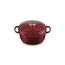 Le Creuset Signature Gusseisen-Bräter mit Deckel, Ø 20 cm, Rund, Für alle Herdarten und Induktion geeignet, Volumen: 2,4 l, 3,092 kg, Garnet, 21177209494441
