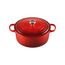 Le Creuset Signature Gusseisen-Bräter mit Deckel, Ø 30 cm, Rund, Für alle Herdarten und Induktion geeignet, Volumen: 8,4 l, 7,165 kg, Kirschrot, 21177300602430