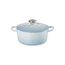 Le Creuset Signature Gusseisen-Bräter mit Deckel, Ø 22 cm, Rund, Für alle Herdarten und Induktion geeignet, Volumen: 3,3 l, 3,932 kg, Coastal Blue, 21177224202430