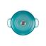 Le Creuset Signature Gusseisen-Bräter mit Deckel, Ø 28 cm, Rund, Für alle Herdarten und Induktion geeignet, Volumen: 6,7 l, 6,125 kg, Karibik, 21177281702430
