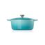 Le Creuset Signature Gusseisen-Bräter mit Deckel, Ø 28 cm, Rund, Für alle Herdarten und Induktion geeignet, Volumen: 6,7 l, 6,125 kg, Karibik, 21177281702430