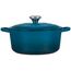 Le Creuset Signature Gusseisen-Bräter mit Deckel, Ø 24 cm, Rund, Für alle Herdarten und Induktion geeignet, Volumen: 4,2 l, 4,305 kg, Deep Teal, 21177246422430