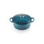 Le Creuset Signature Gusseisen-Bräter mit Deckel, Ø 20 cm, Rund, Für alle Herdarten und Induktion geeignet, Volumen: 2,4 l, 3,092 kg, Deep Teal, 21177206422430