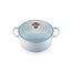 Le Creuset Signature Gusseisen-Bräter mit Deckel, Ø 22 cm, Rund, Für alle Herdarten und Induktion geeignet, Volumen: 3,3 l, 3,932 kg, Coastal Blue, 21177224202430