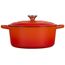 Le Creuset Signature Gusseisen-Bräter mit Deckel, Ø 22 cm, Rund, Für alle Herdarten und Induktion geeignet, Volumen: 3,3 l, 3,932 kg, Ofenrot, 21177220902430