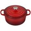 Le Creuset Signature Gusseisen-Bräter mit Deckel, Ø 22 cm, Rund, Für alle Herdarten und Induktion geeignet, Volumen: 3,3 l, 3,932 kg, Kirschrot, 21177220602430