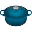 Le Creuset Signature Gusseisen-Bräter mit Deckel, Ø 24 cm, Rund, Für alle Herdarten und Induktion geeignet, Volumen: 4,2 l, 4,305 kg, Deep Teal, 21177246422430