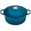 Le Creuset Signature Gusseisen-Bräter mit Deckel, Ø 28 cm, Rund, Für alle Herdarten und Induktion geeignet, Volumen: 6,7 l, 6,125 kg, Deep Teal, 21177286422430