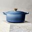 Le Creuset Signature Gusseisen-Bräter mit Deckel, Ø 20 cm, Rund, Für alle Herdarten und Induktion geeignet, Volumen: 2,4 l, 3,092 kg, Chambray, 21177204344441