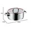 WMF Function 4 Kochtopf groß 24cm, Glasdeckel, Bratentopf Induktion 4,1l, Cromargan Edelstahl poliert, 4 Abgießfunktionen, Innenskalierung, rot
