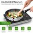 KLAMER Bratpfanne 24cm Induktion – Profi Edelstahlpfanne mit Greblon® C3+ Antihaftbeschichtung, PFOA-frei & backofenfest, für fettarmes Braten ohne Anhaften