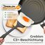 KLAMER Bratpfanne (20 + 24cm) Induktion – Profi Edelstahlpfanne mit Greblon® C3+ Antihaftbeschichtung, PFOA-frei & backofenfest, für fettarmes Braten ohne Anhaften