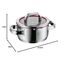 WMF Function 4 Kochtopf klein 16cm, Glasdeckel, Bratentopf Induktion 1,4l, Cromargan Edelstahl poliert, 4 Abgießfunktionen, Innenskalierung, rot