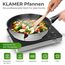 KLAMER Bratpfanne (28 + 28cm) Induktion – Profi Edelstahlpfanne mit Greblon® C3+ Antihaftbeschichtung, PFOA-frei & backofenfest, für fettarmes Braten ohne Anhaften