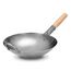 Craft Wok Traditioneller handgehämmerter Karbonstahl Pow Wok mit Holz- und Stahl-Helfergriff (30,5 cm, runder Boden) / 731W88-12in