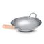 Craft Wok Traditioneller handgehämmerter Karbonstahl Pow Wok mit Holz- und Stahl-Helfergriff (30,5 cm, runder Boden) / 731W88-12in