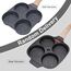 Bobikuke Spiegeleipfanne, Pancake Pfanne 4 Loch Augenpfanne Antihaft-Aluminium Pfanne für Frühstück Spiegelei Hamburger, für Induktionsherd & Gasherd (Schwarz)