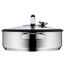 WMF Vitalis Aroma Dampfgarer 28 cm, Dampfgarer Topf, Bräter rund 5,0l, Dampfgartopf, Glasdeckel mit Silikonrand, Garthermometer, Garblech, Cromargan Edelstahl unbeschichtet, backofenfest