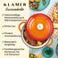 KLAMER Gusseisen Bräter 5 L, Gusseisen-Topf 25 cm backofengeeignet, Emaille Schmortopf mit Deckel, Perfekt zum Braten, Schmoren und Brot backen, mit digitalem Rezeptbuch