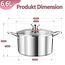 TEAMFAR Kochtopf Groß 26cm, 3-Lagen Edeastahl 6,6L Topf mit Glasdeckel für alle Herdarten, Suppentopf Induktion, Edelstahl poliert & Unbeschichtet