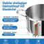 TEAMFAR Kochtopf Groß 24cm, 3-Lagen Edeastahl 5,7L Topf mit Glasdeckel für alle Herdarten, Suppentopf Nudeltopf Induktion zum Kochen, Edelstahl poliert & Unbeschichtet, Gesund, Spülmaschinenfest