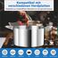 TEAMFAR Kochtopf Groß 24cm, 3-Lagen Edeastahl 5,7L Topf mit Glasdeckel für alle Herdarten, Suppentopf Nudeltopf Induktion zum Kochen, Edelstahl poliert & Unbeschichtet, Gesund, Spülmaschinenfest