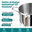 TEAMFAR Kochtopf, 20cm Topf Induktion aus 3-Lagen Edeastahl, 3,3L Nudeltopf Fleischtopf mit Glasdeckel für alle Herdarten, Edeastahl poliert & Unbeschichtet, Gesund, Spülmaschinenfest