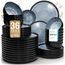Steingut Geschirrset 12 Personen Ibiza 36 tlg. TESTSIEGER, Traumhaftes Mediterranes Steingut Geschirr Set, Schüssel- und Teller Set, Tafelservice 12 Personen, Geschirrsets Pure Living in Rauchblau