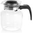Wenco Glas-Kaffeekanne/Teekanne mit Kunststoff-Deckel, 1,25 l, Glas/Kunststoff, Transparent/Schwarz