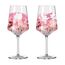 Ritzenhoff 3461003 Aperitifglas 500 ml – 2er Set – Serie Sommersonett Nr. 3 – 2 Stück mit Blütenmotiv – Made in Germany, Rosa, Weiß