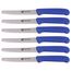 GRÄWE Tafelmesser 6 Stück, Messerset zum Schneiden, 6er Pack Brötchenmesser, Frühstücksmesser mit einseitigem Wellenschliff, Brotmesser, scharfe Messer für Brotzeit, 21 cm - Blau